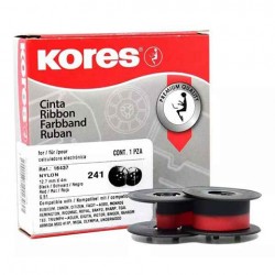 CINTA KORES 241 SECRETARY PARA CALCULADORA  ELECTRICA  3.5CM NEGRO/ROJA