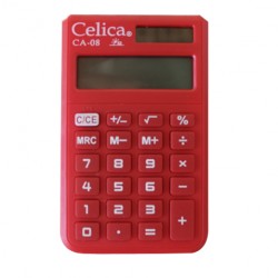 CALCULADORA DE BOLSILLO CELICA CA-08 8 DIGITOS ROJA