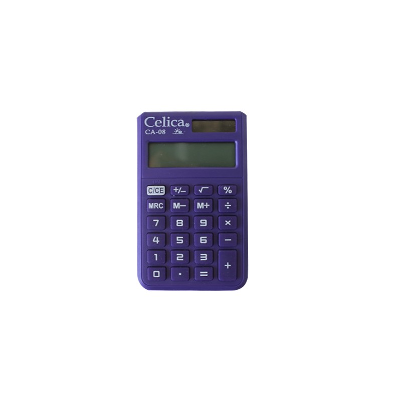 CALCULADORA DE BOLSILLO CELICA CA-08 8 DIGITOS MORADA