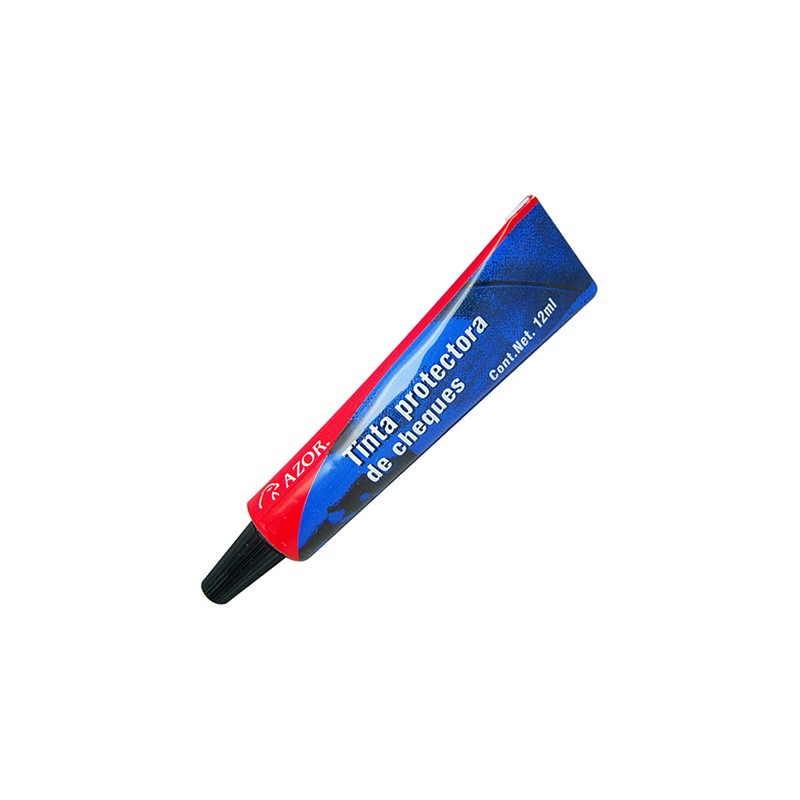 TINTA PARA PROTECTORA DE CHEQUES STAFFORD NEGRA TUBO CON 12 ML.