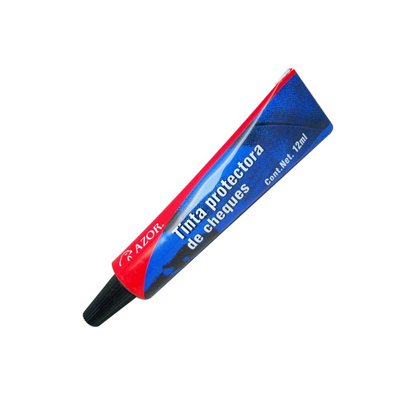 TINTA PARA PROTECTORA DE CHEQUES STAFFORD AZUL TUBO CON 12ML