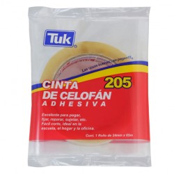 CINTA TRANSPARENTE TUK 205 CELOFAN 24X65