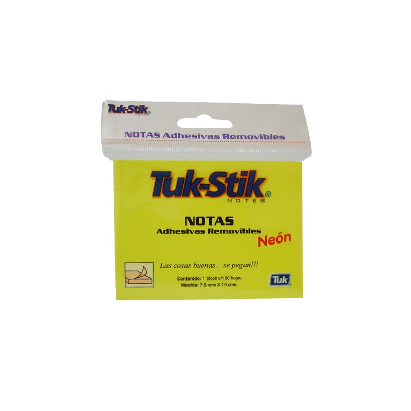 NOTAS ADHERIBLES TUKSTICK 563097 3X4 PULGADAS AMARILLO NEON