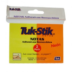 NOTAS ADHERIBLES TUKSTICK 563093 2X3 PULGADAS PAQUETE CON 2 NEON