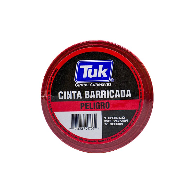 CINTA BARRICADA TUK MODELO 520 ROJA PELIGRO 75X100