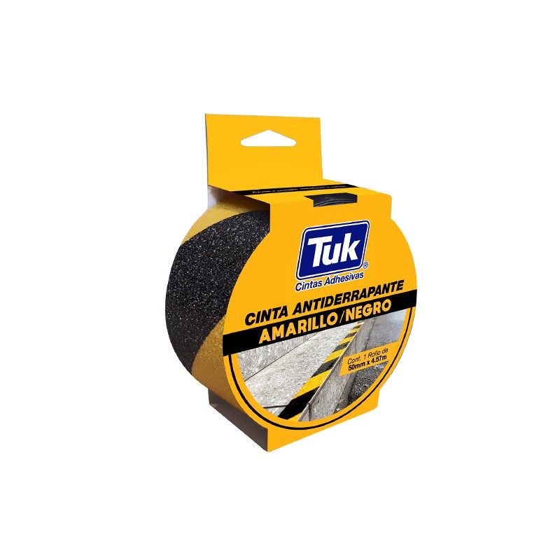 CINTA ANTIDERRAPANTE TUK 770 BICOLOR 50X4.57 MTS. AMARILLO/NEGRO