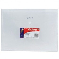 SOBRE PLASTICO HORIZONTAL OXFORD F412B CARTA CON BROCHE BLANCO