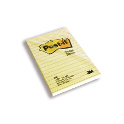 NOTAS ADHERIBLES POST-IT 660-1PK 4X6 PULGADAS AMARILLO RAYADO