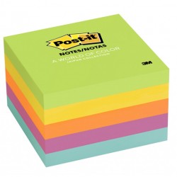 NOTAS ADHERIBLES POST-IT 654 5UC 3X3 PULGADAS COLORES ULTRABRIGHT PAQUETE CON 5