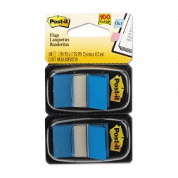 BANDERITAS ADHERIBLES POST-IT 680-BE2 AZUL PAQUETE CON 2 CONTIENE100 BANDERITAS