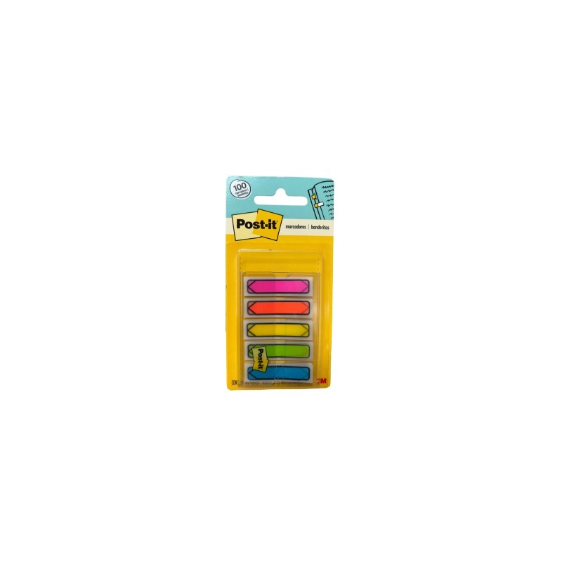 BANDERITAS FLECHA INDICADORA POST-IT 684-ARR2-BR COLORES SURTIDOS CON 100
