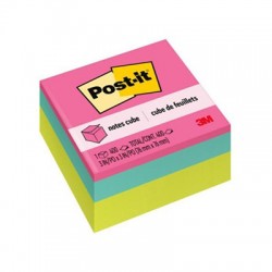 NOTAS ADHERIBLES POST-IT CUBO NEON 2027-BRT CON 400 HOJAS POPTIMISTIC 3X3