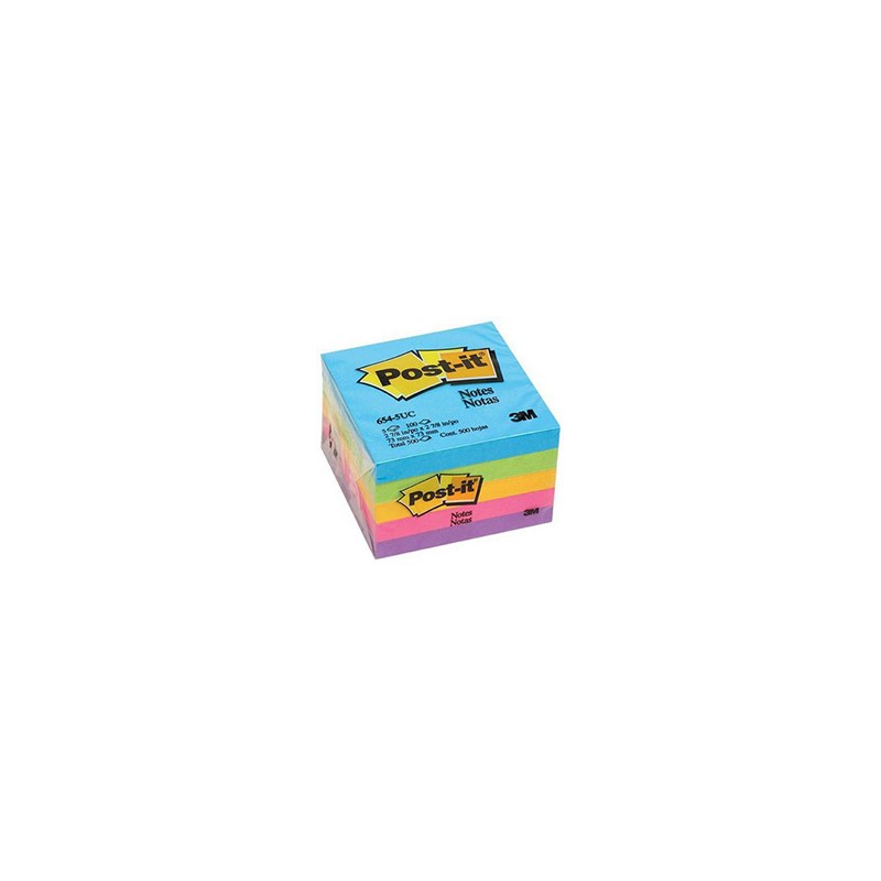 NOTAS ADHERIBLES POST-IT CUBO NEON 2072 3X3 PULGADAS