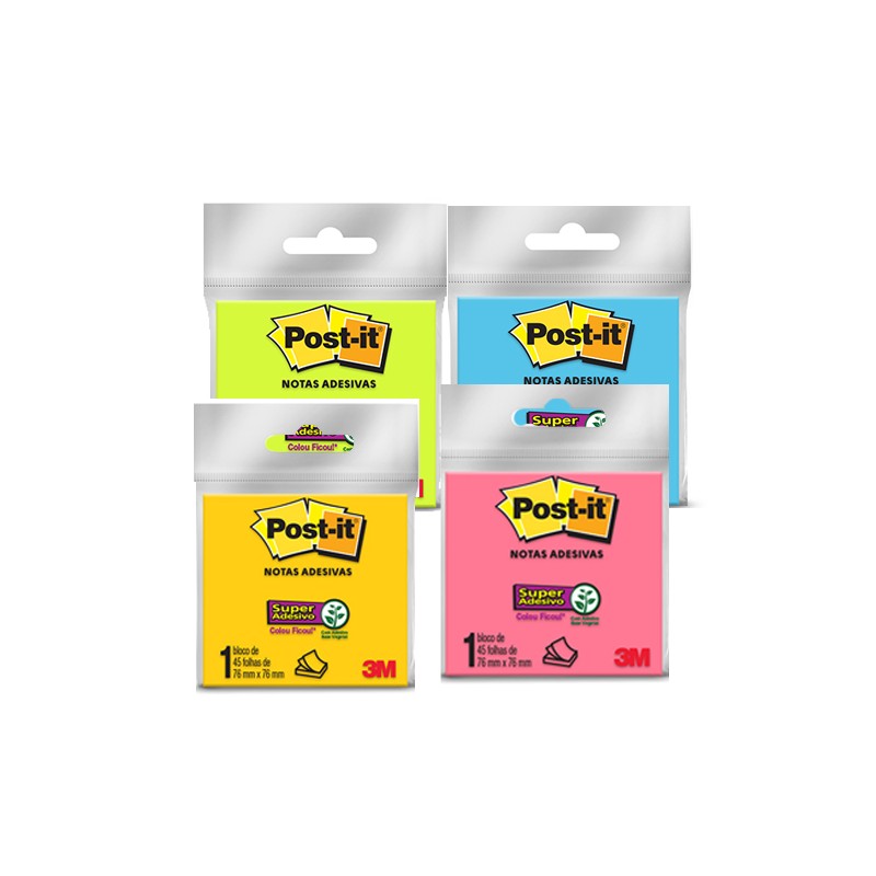 NOTAS ADHERIBLES POST-IT HB004684401 3X3 45 HOJAS COLORES SURTIDOS