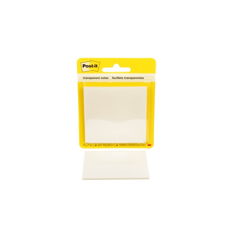 NOTAS ADHERIBLES POST-IT 600-TRSPT TRANSPARENTE  2.8X2.8 PAQUETE CON 36 HOJAS