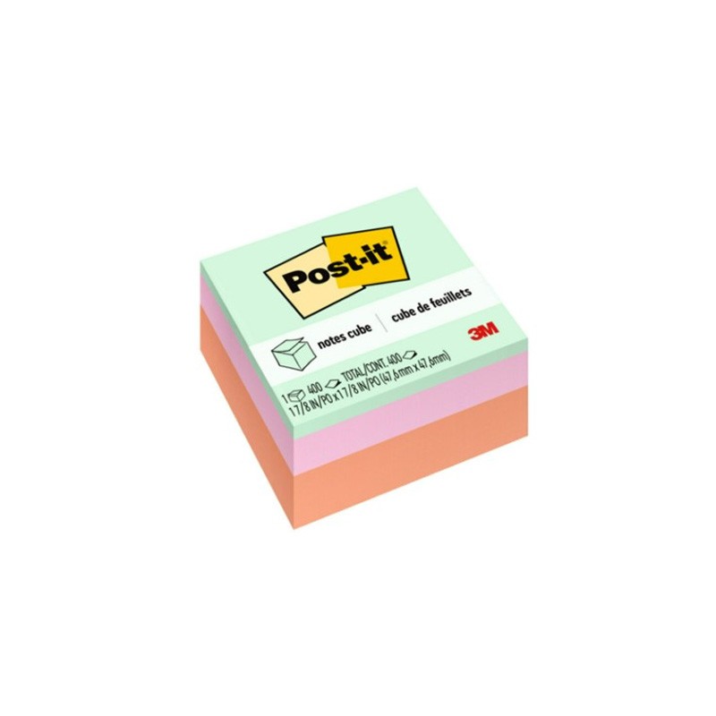 NOTAS ADHERIBLES POST-IT CUBO MAREA ROSA 2051-FLT 2X2 CON 400 HOJAS