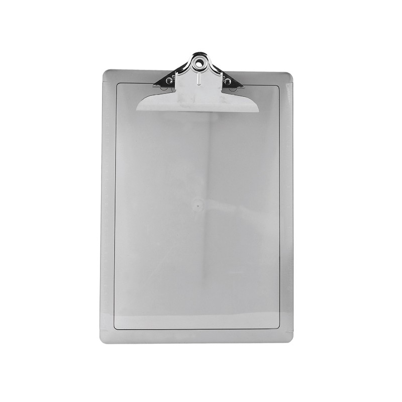 TABLA CON CLIP AGARRAPAPEL DE PLASTICO ACRIMET UNIVERSAL HUMO O CRISTAL 34X24 CMS.