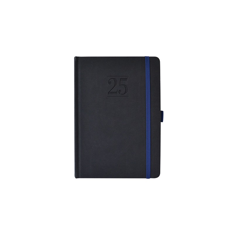 AGENDA DIARIA BLACK BLA213-AZ NEGRO CON AZUL 2025