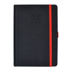 AGENDA DIARIA BLACK BLA213-25-RO NEGRO CON ROJO 2025