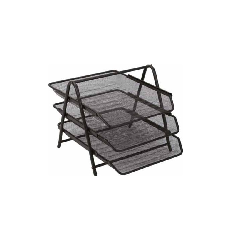 CHAROLA PAPELERA OFICIO MAE BM-3 MESH DE MALLA NEGRO TRIPLE